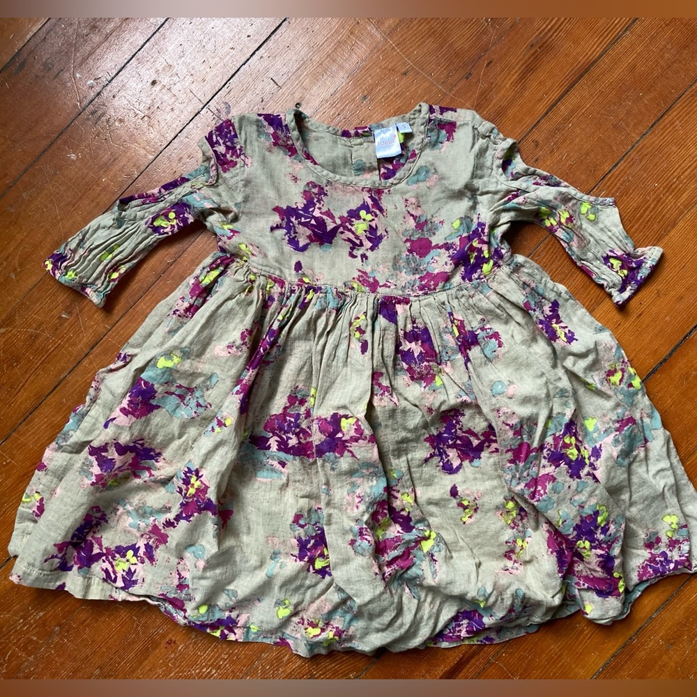 Yo Baby Cotton Neon Whimsy Dress 5T